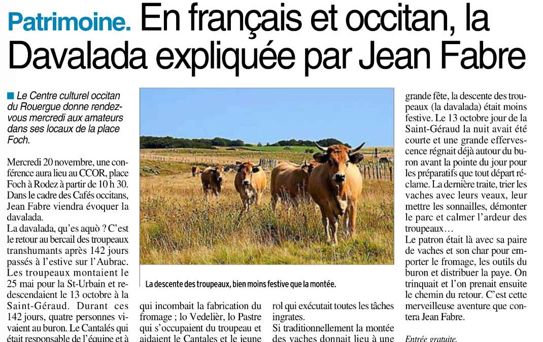 En français et occitan, la Davalada expliquée par Jean Fabre